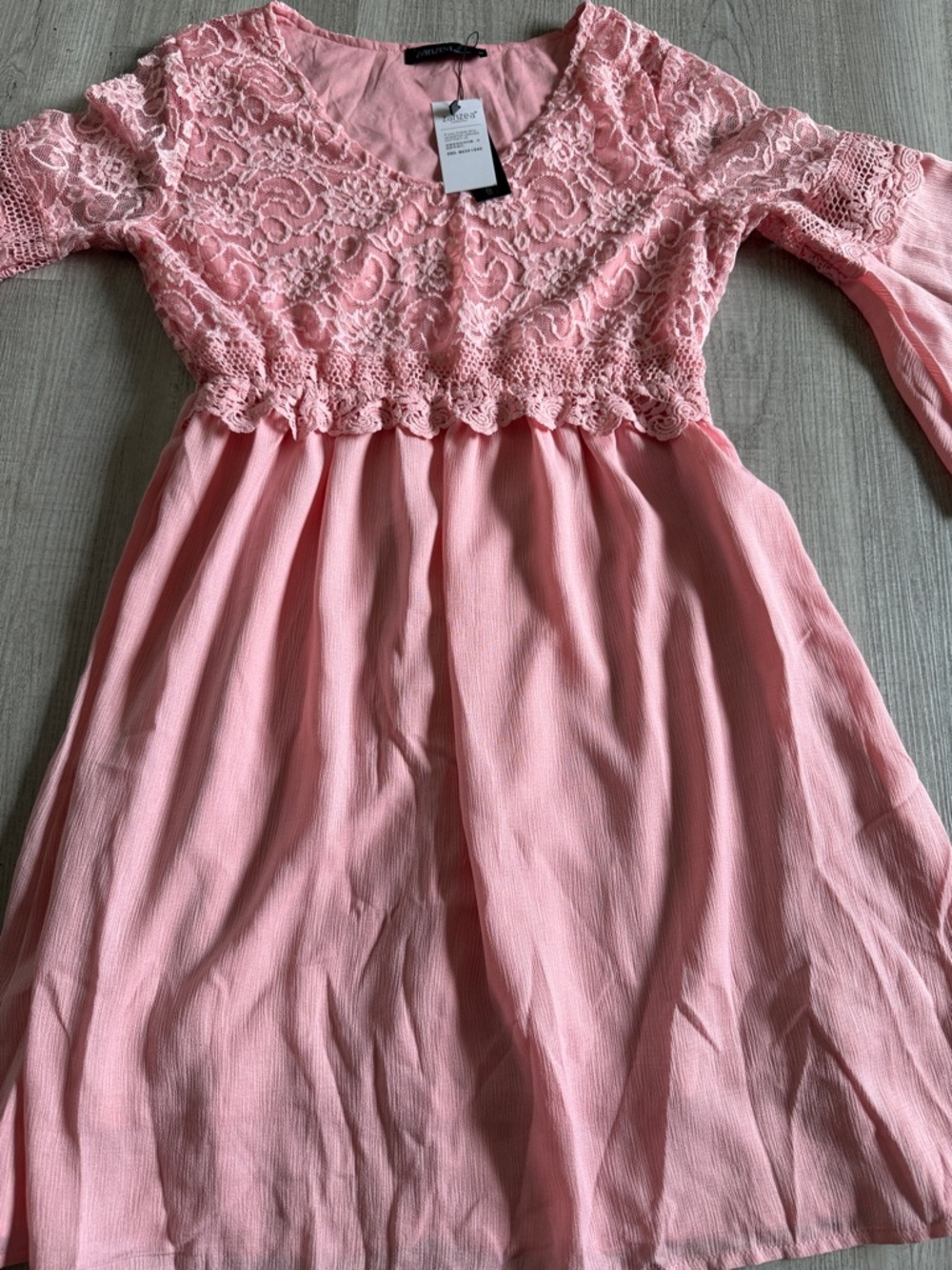 Zanzea Pink Lace Bodice Mini Dress CAJA #‎ 1 F
